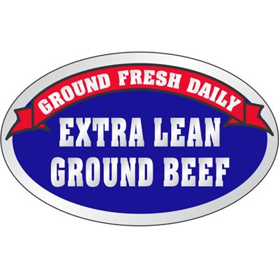Ground Fresh Daily Extra Lean Ground Beef Foil Labels, Stickers