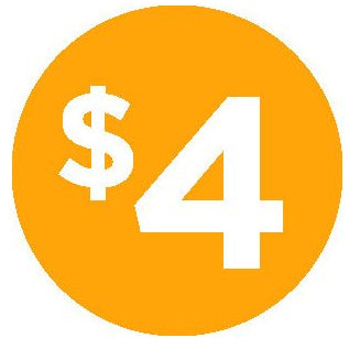 $4 Price Label - 1" Circle