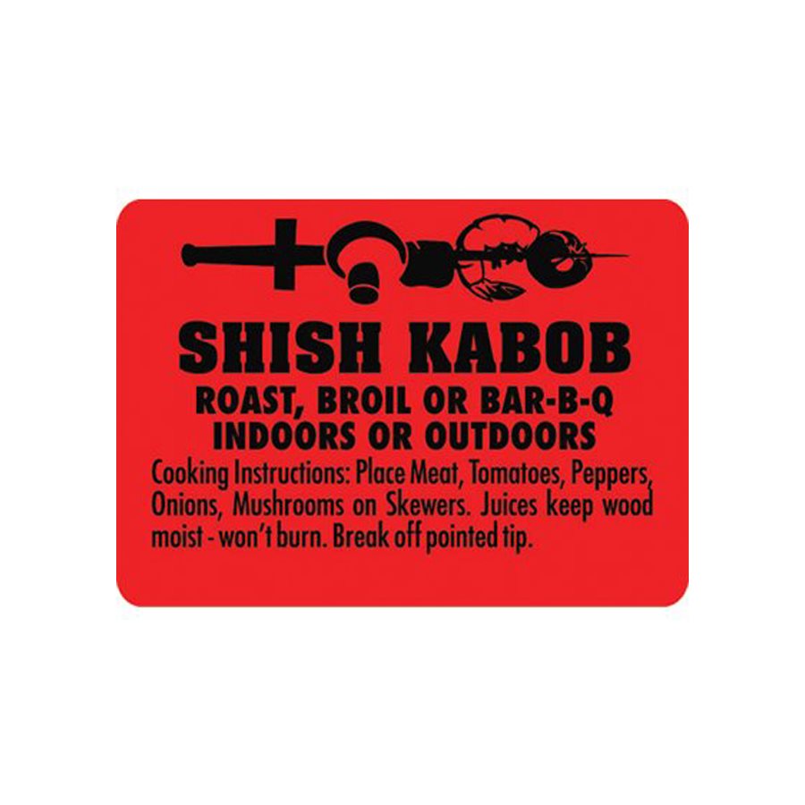 Shish Kabob Recipe DayGlo Label