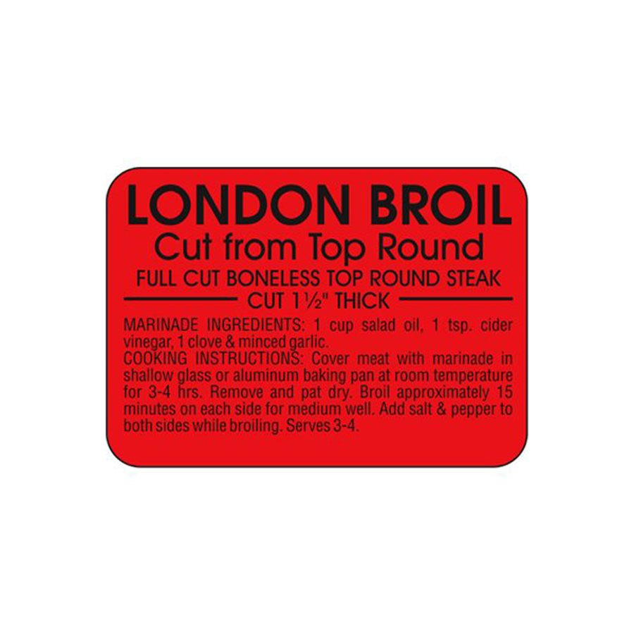 London Broil Recipe Label