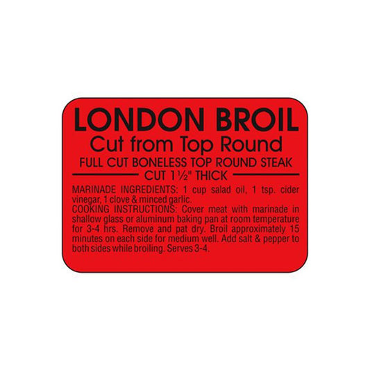 London Broil Recipe Label, London Broil Sticker