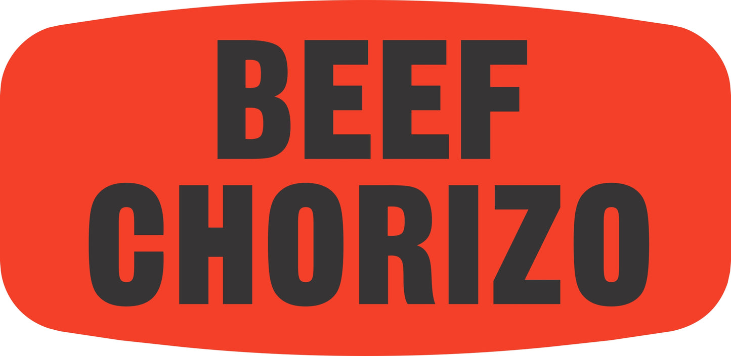 Beef Chorizo Dayglo Label