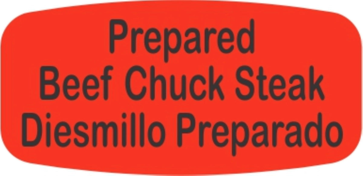 Prepared Beef Chuck Steak - Diesmillo Preparado Dayglo Label