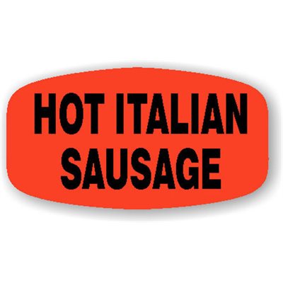Hot Italian Sausage Ingredient DayGlo Label