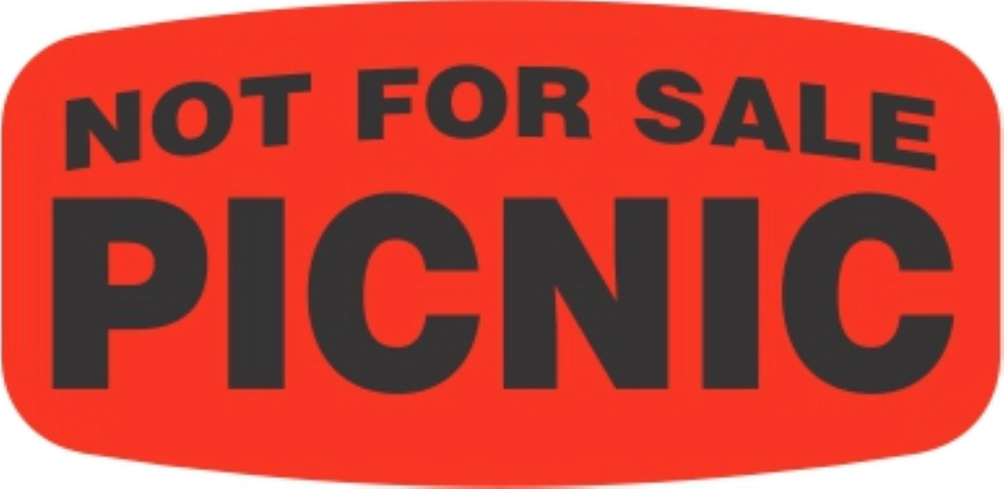 Picnic NOT FOR SALE DayGlo Label