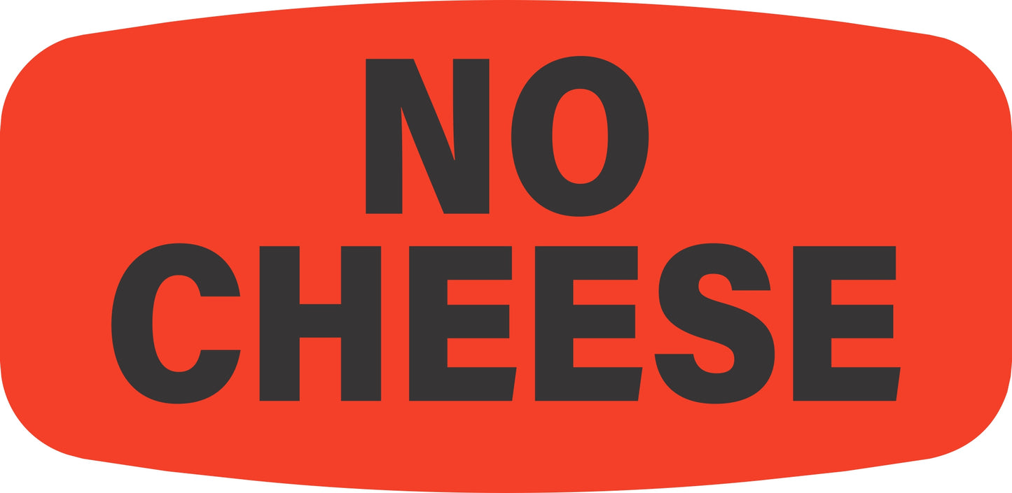 No Cheese DayGlo Label