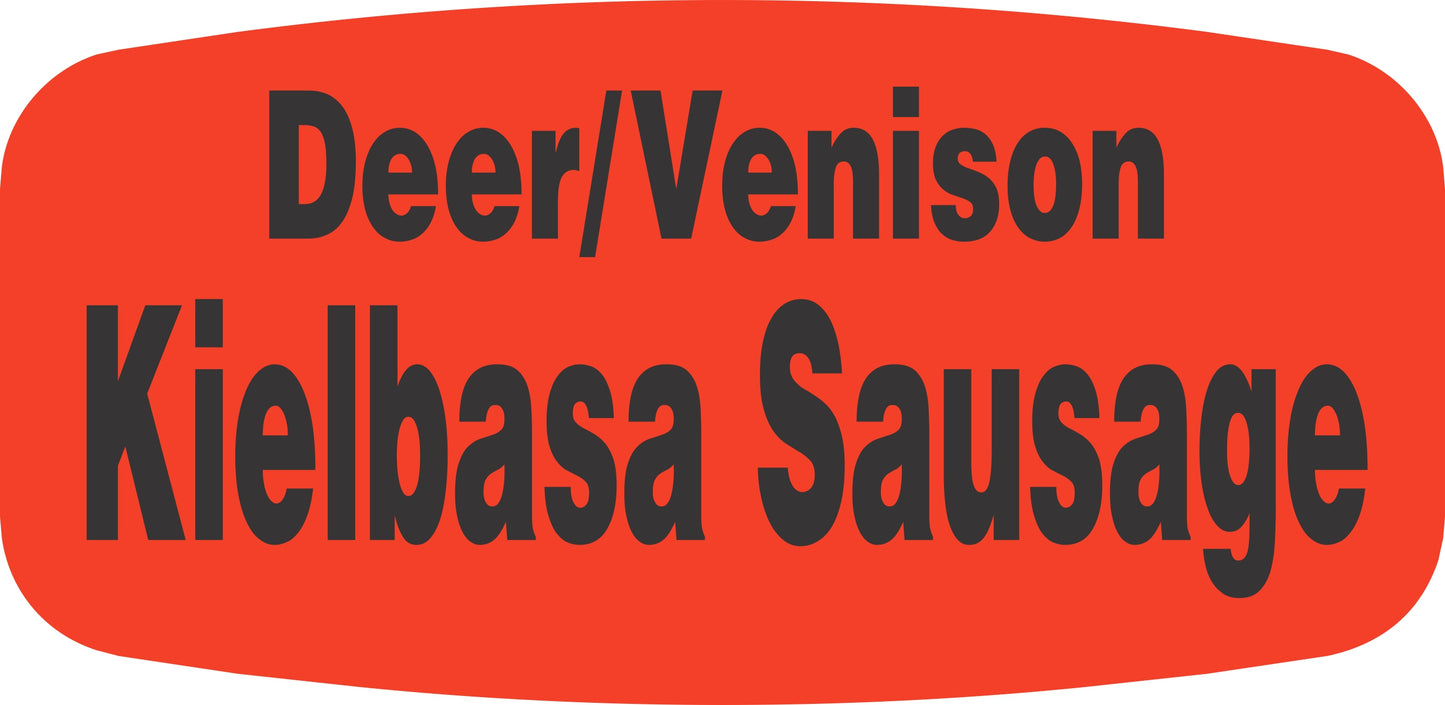 Deer/Venison Kielbasa Sausage Dayglo Label