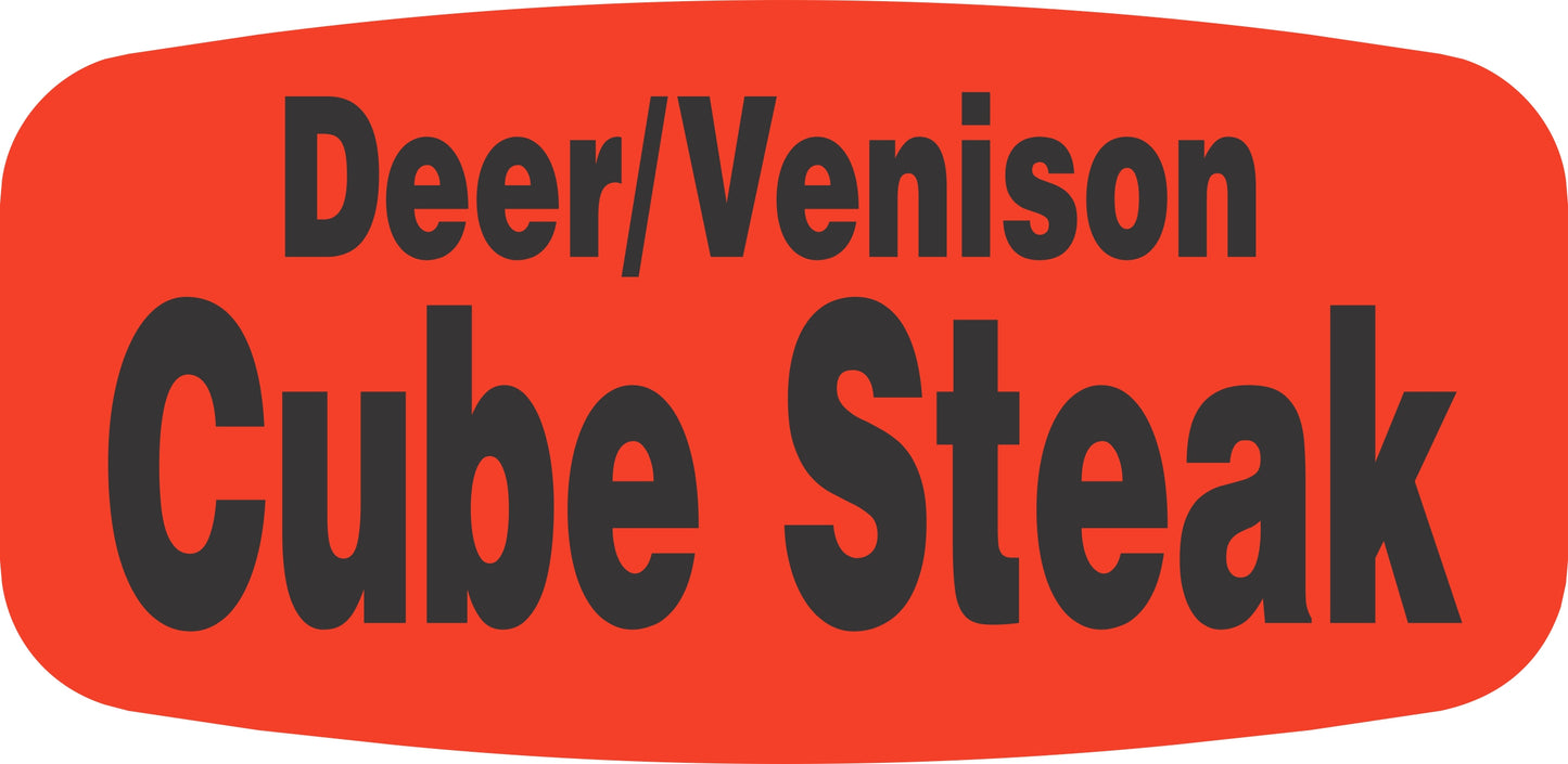 Deer/Venison Cube Steak DayGlo Label