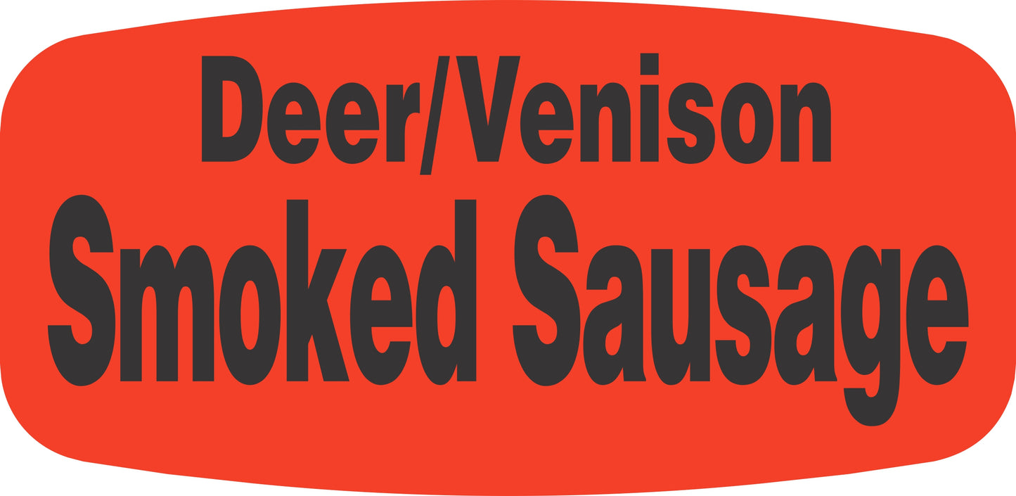 Deer/Venison Smoked Sausage DayGlo Label