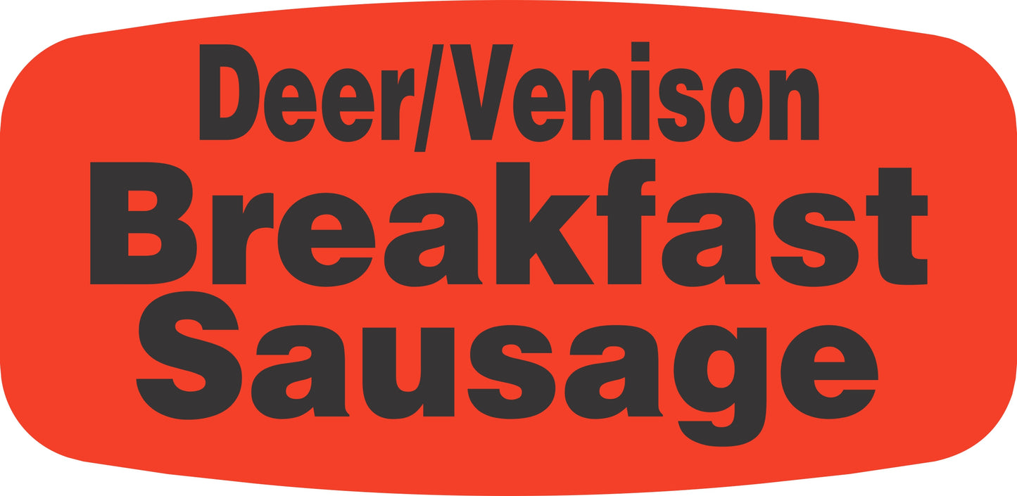 Deer/Venison Breakfast Sausage DayGlo Label