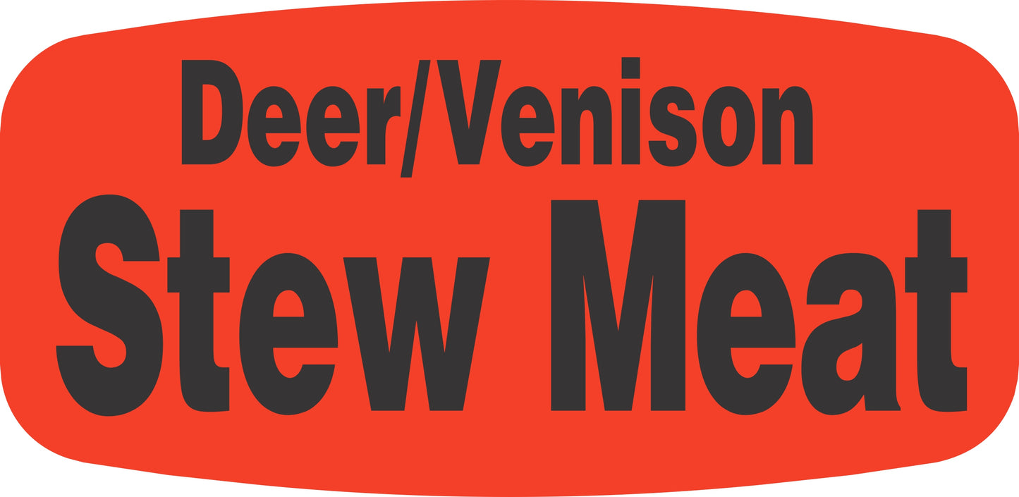 Deer/Venison Stew Meat DayGlo Label
