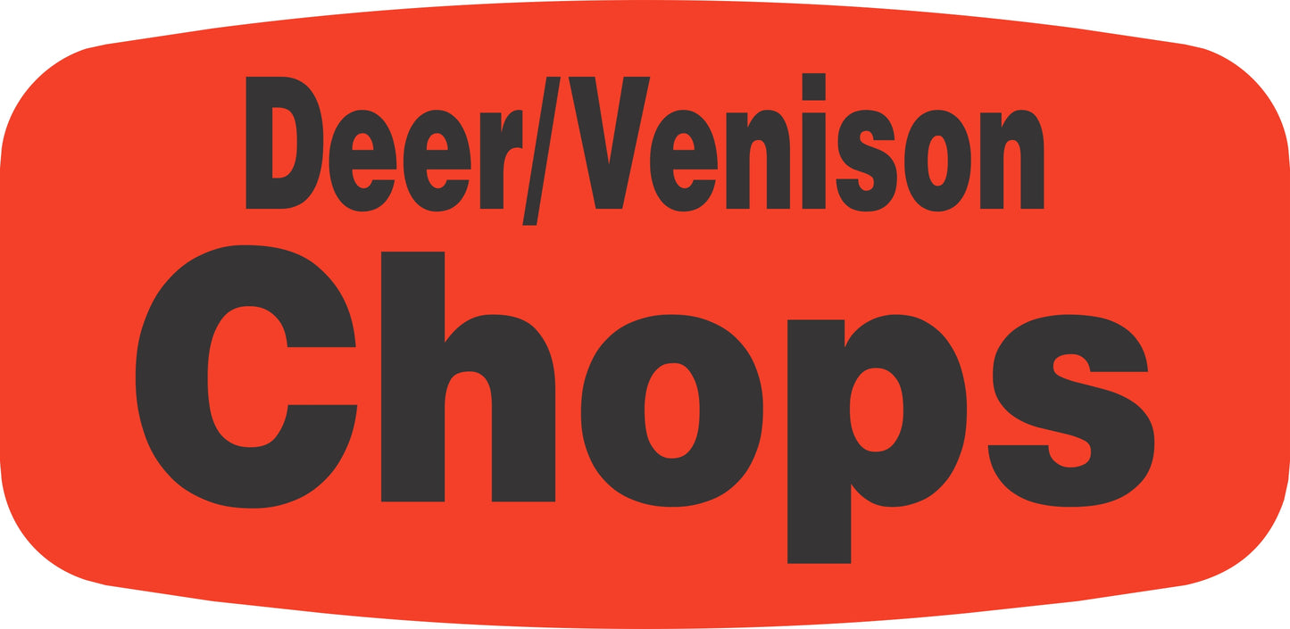 Deer/Venison Chops Dayglo Label