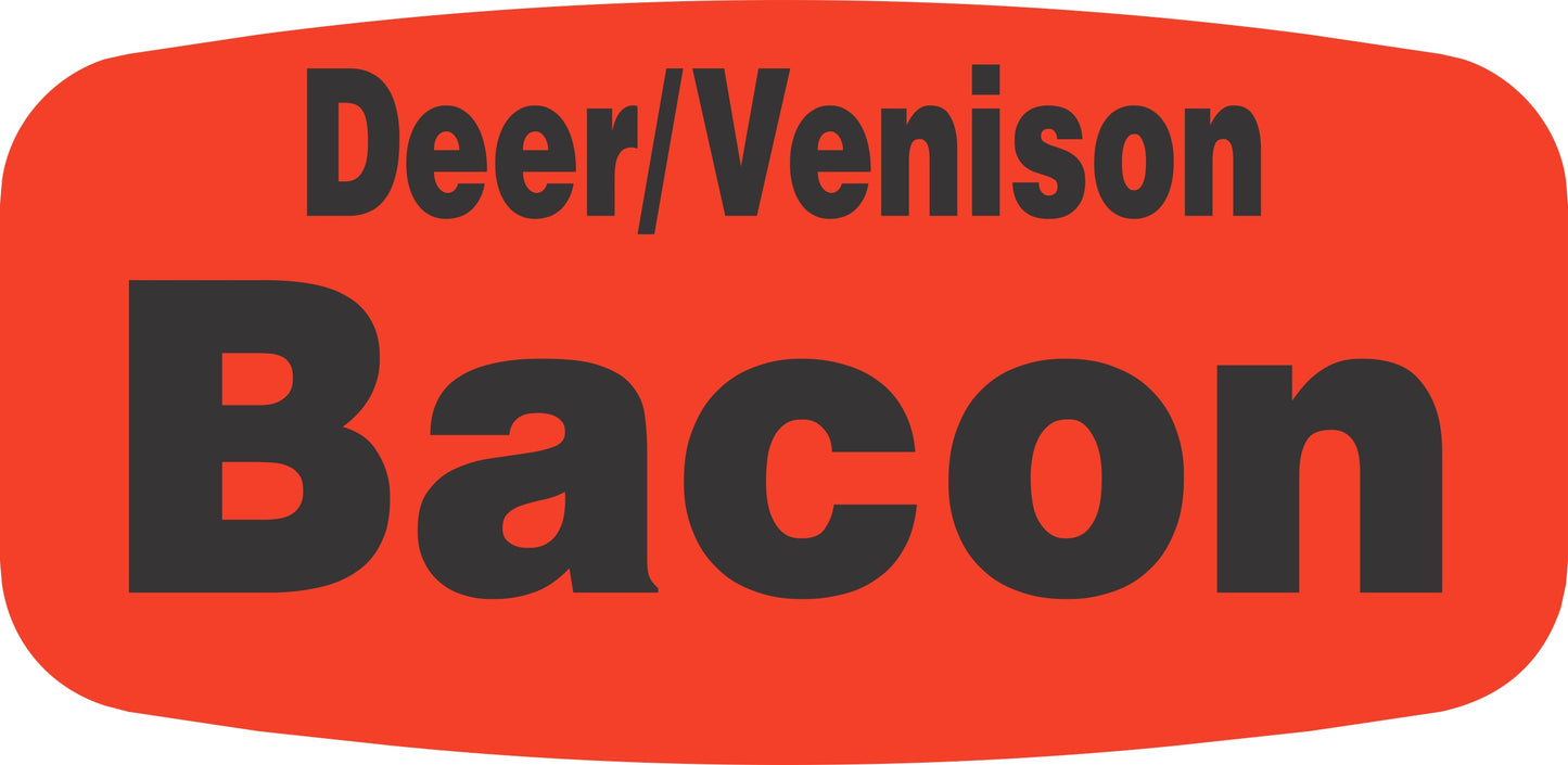 Deer/Venison Bacon Dayglo Label