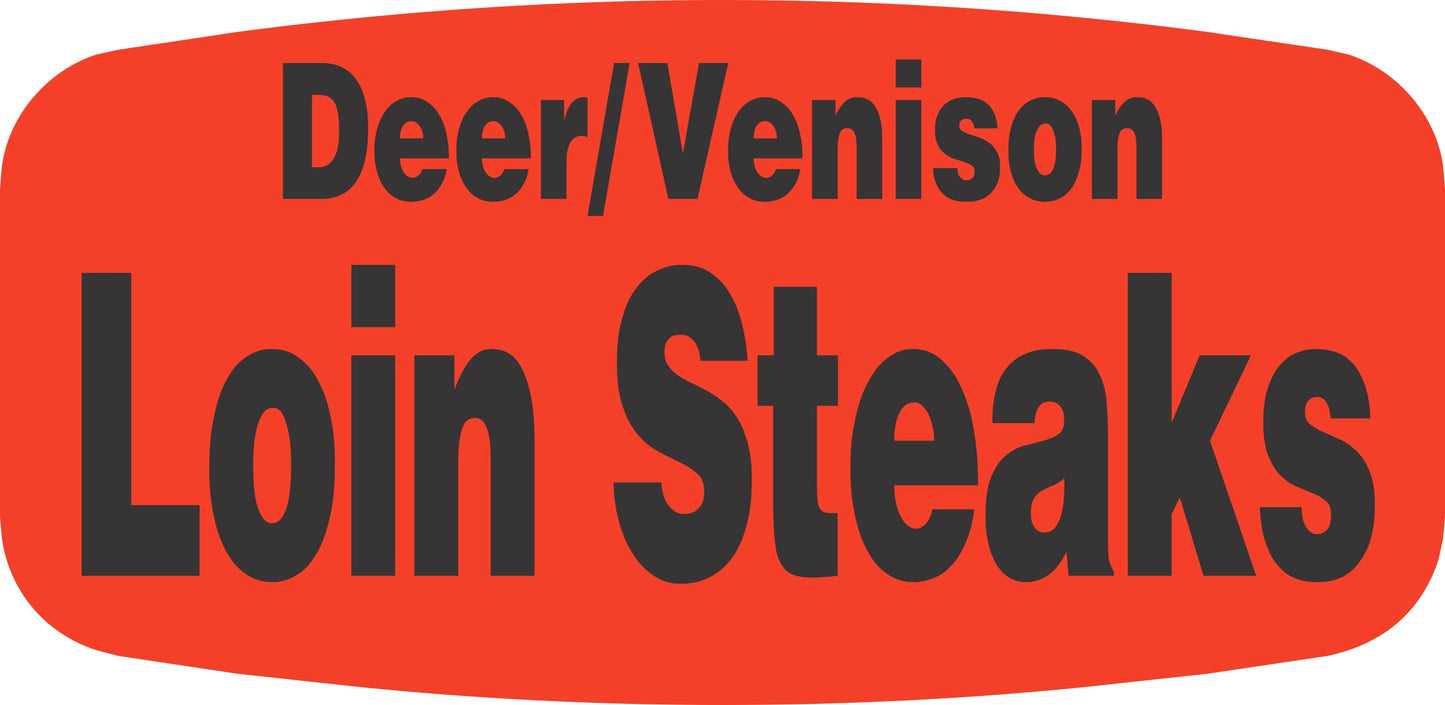 Deer/Venison Loin Steaks DayGlo Label