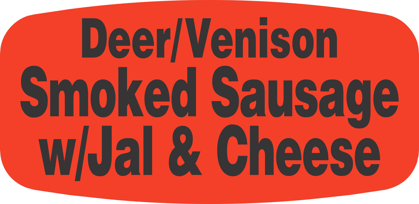Deer/Venison Smoked Sausage w/ Jalapeno and Cheese Label