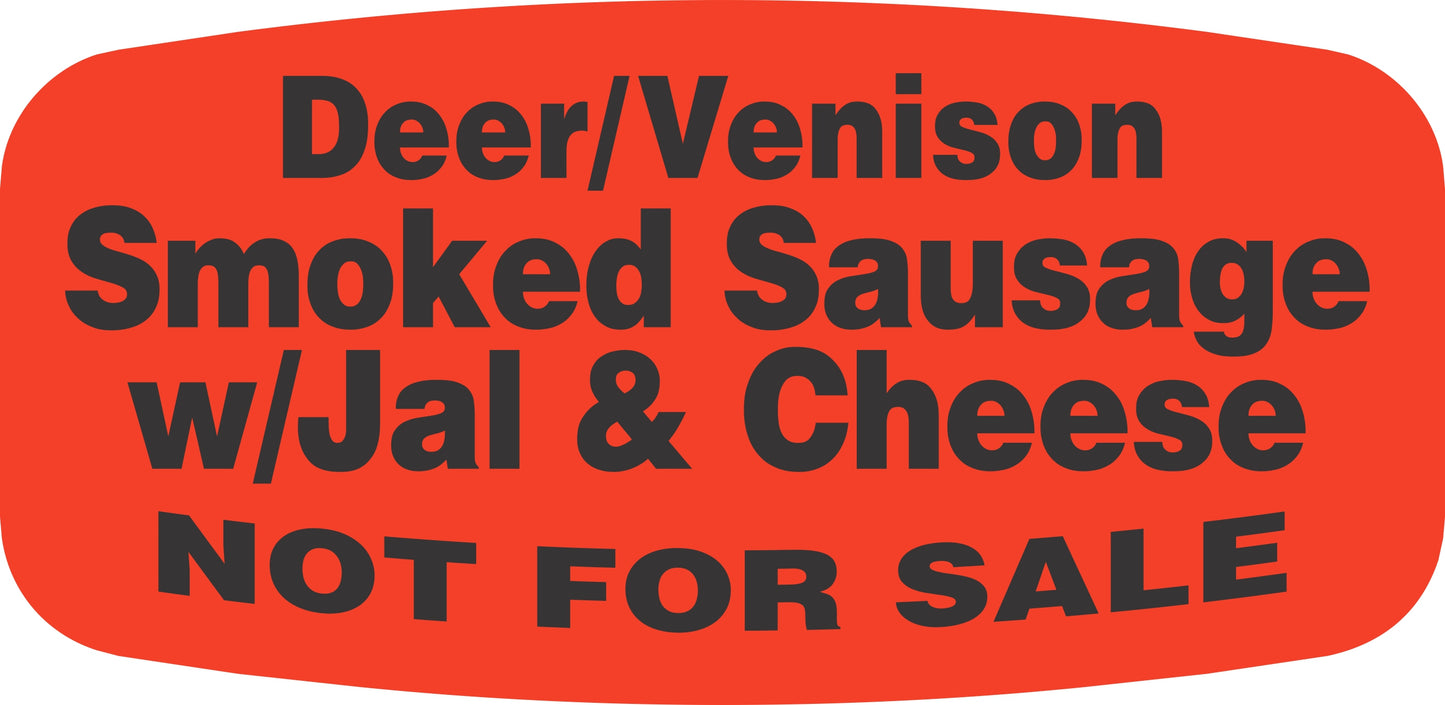 Deer/Venison Smoked Sausage w/ Jalapeno and Cheese NOT FOR SALE Label