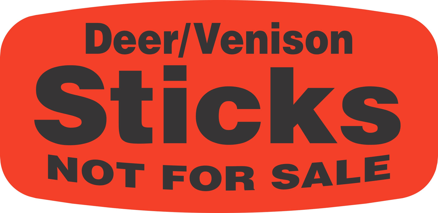 Deer/Venison Sticks NOT FOR SALE DayGlo Label