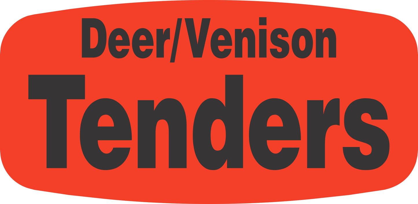 Deer/Venison Tenders DayGlo Labels, 1000/Roll