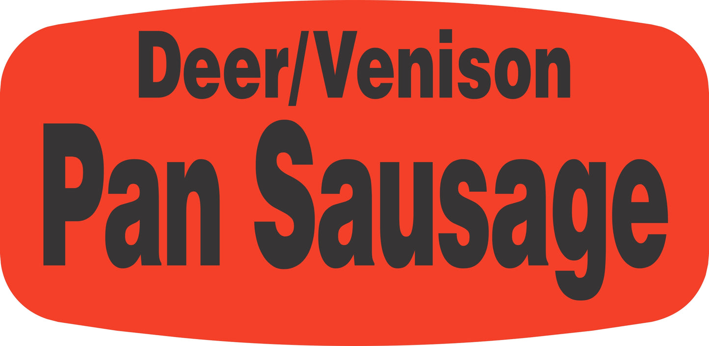 Deer/Venison Pan Sausage DayGlo Label