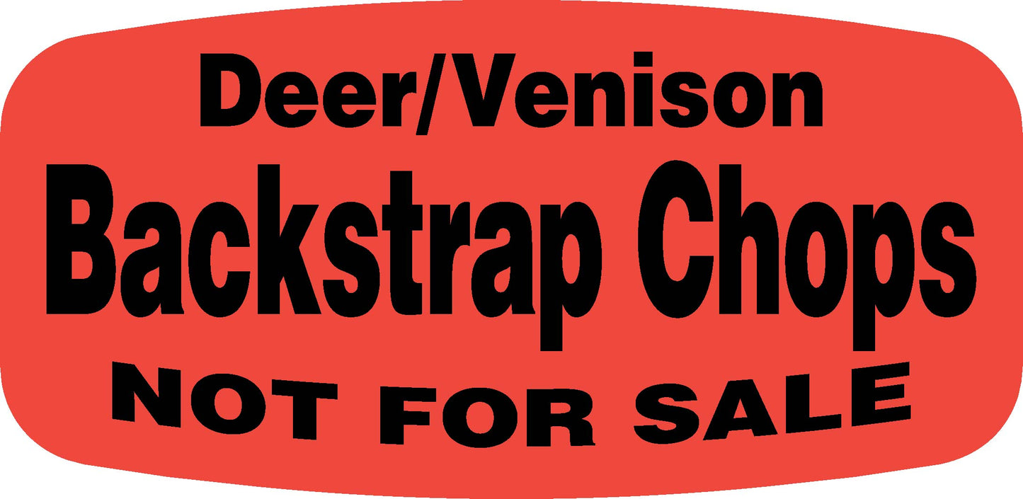 Deer/Venison Backstrap Chops NOT FOR SALE DayGlo Label