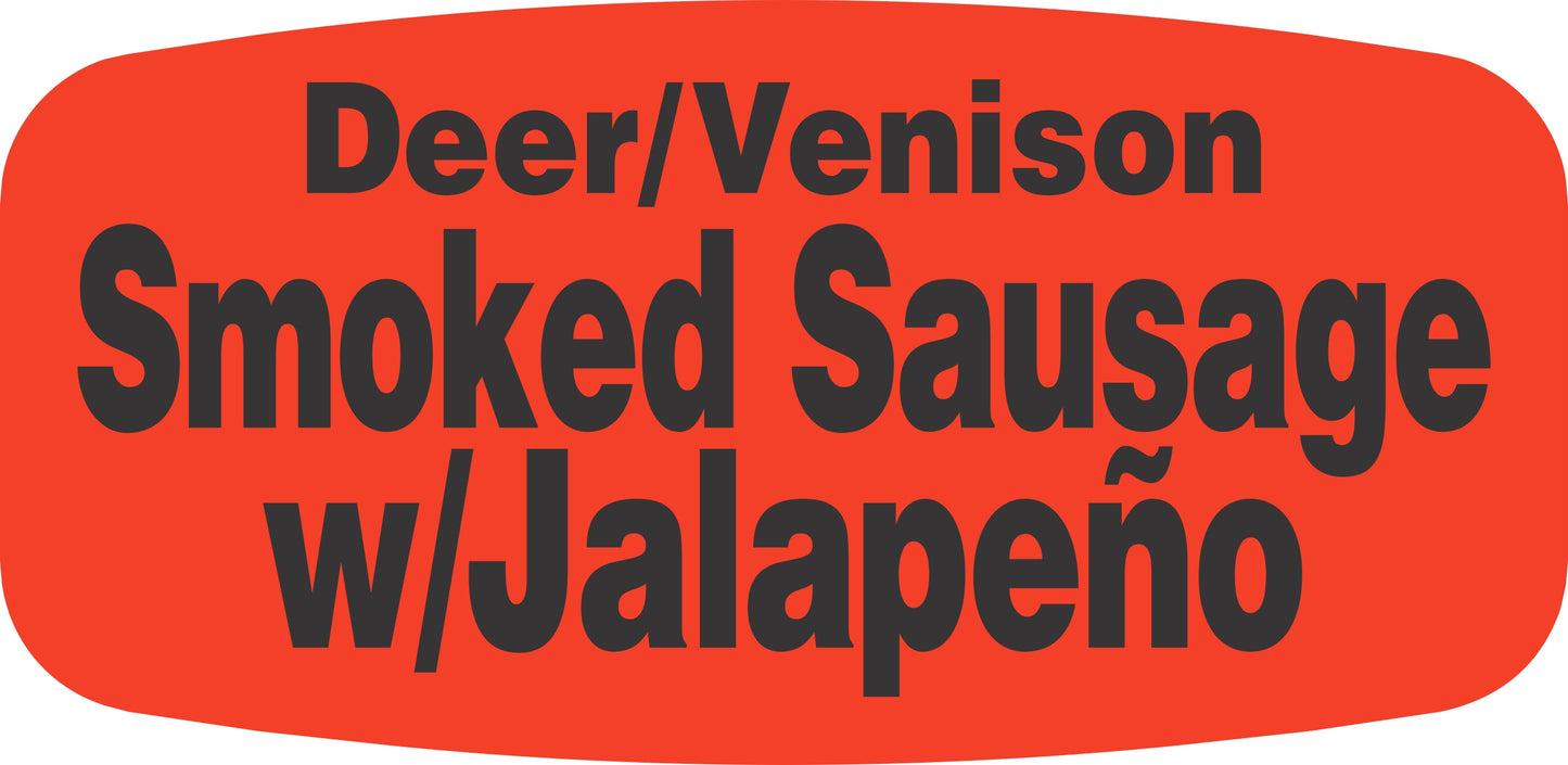 Deer/Venison Smoked Sausage w/ Jalapeno DayGlo Label