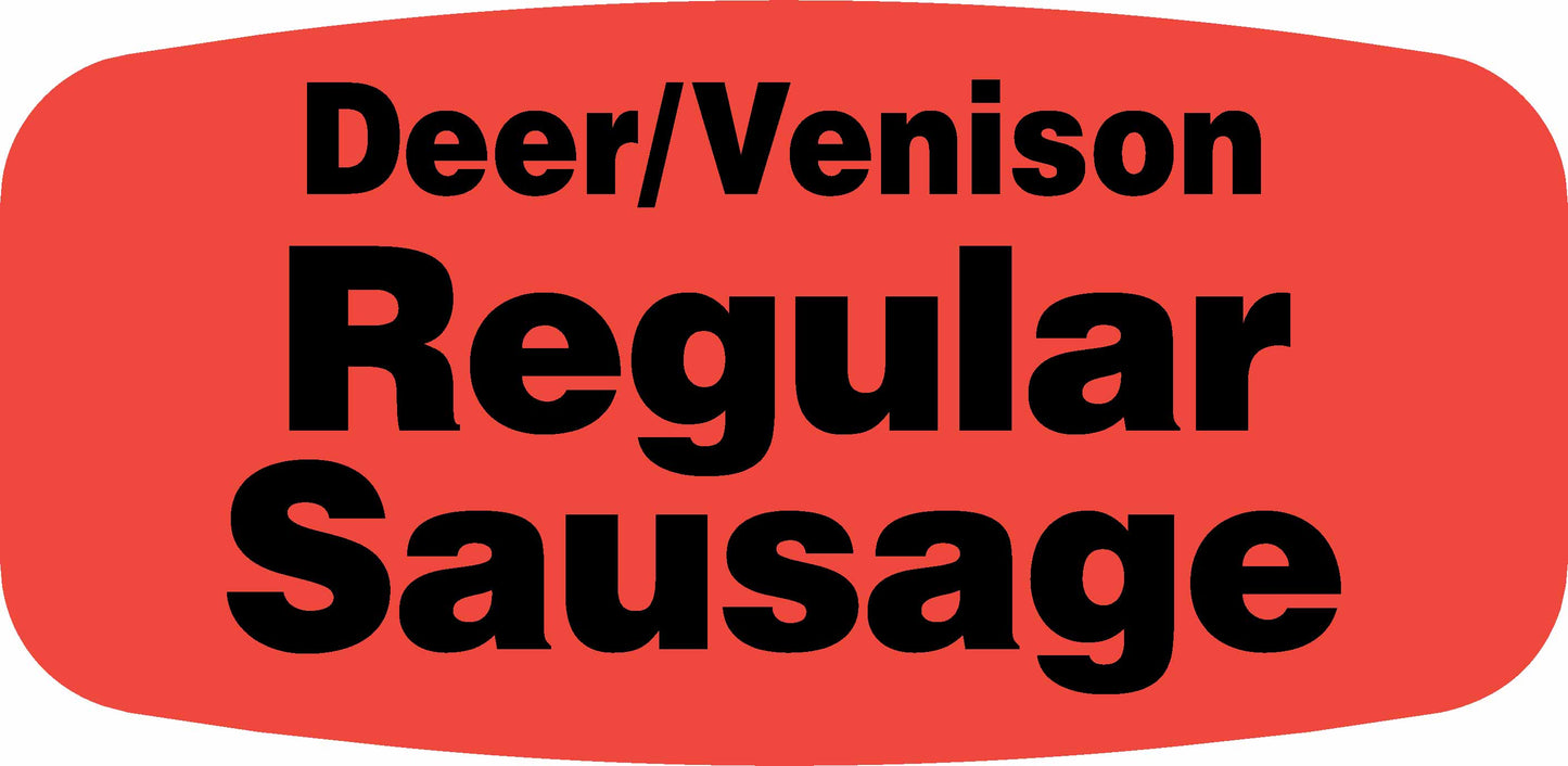 Deer/Venison Regular Sausage DayGlo Label