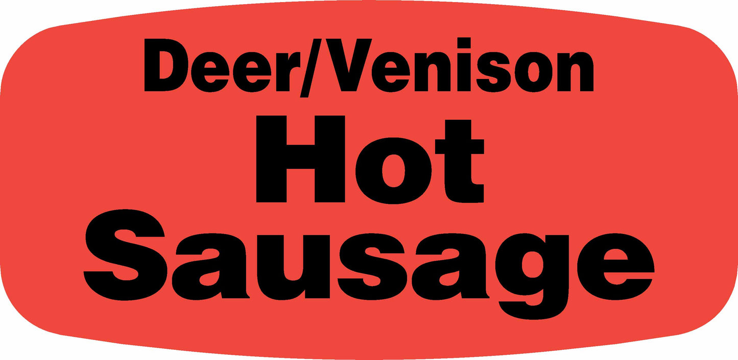 Deer/Venison Hot Sausage DayGlo Label