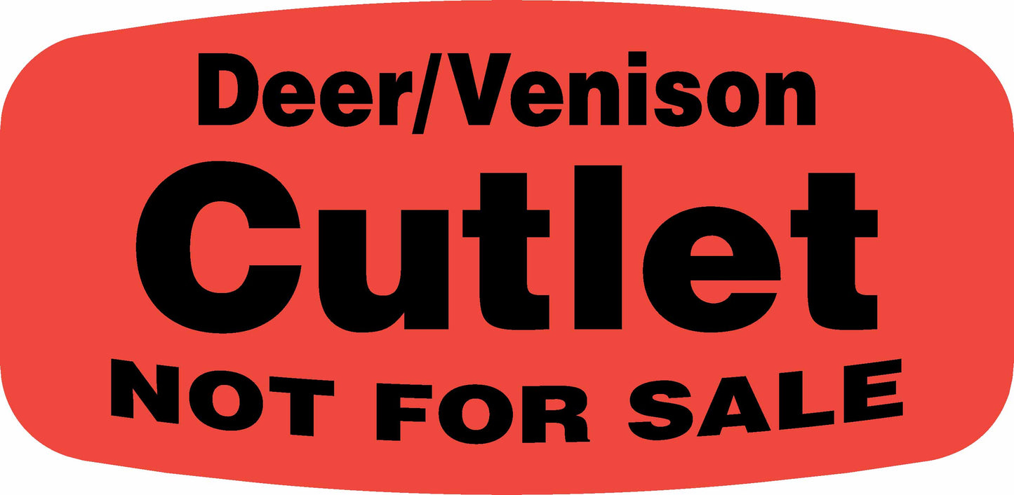 Deer/Venison Cutlet NOT FOR SALE DayGlo Label