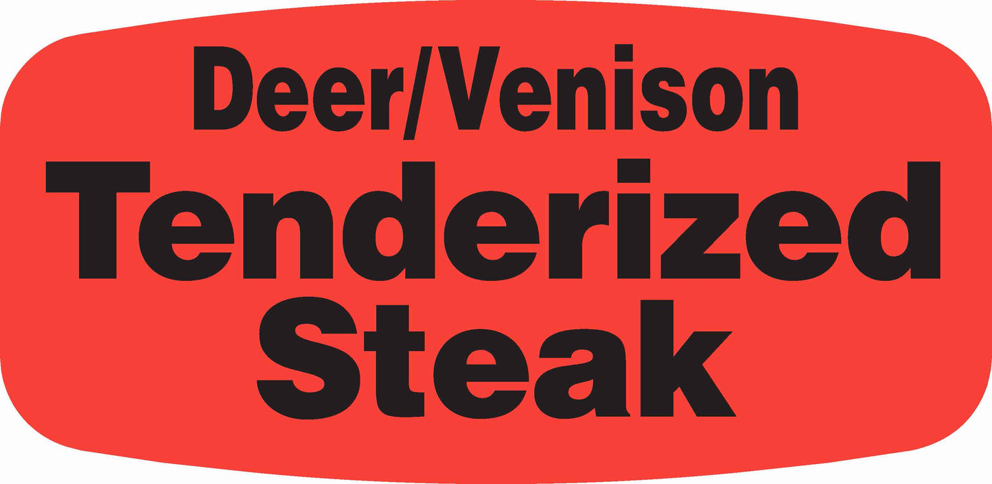 Deer/Venison Tenderized Steak DayGlo Label