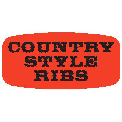 Country Style Ribs DayGlo Label