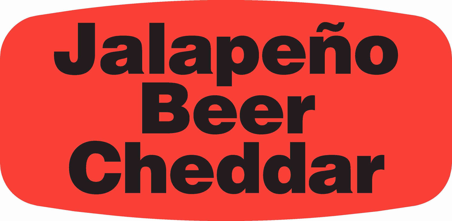 Jalapeno Beer Cheddar DayGlo Label - 10 MIN