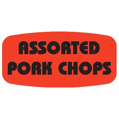 Assorted Pork Chops DayGlo Label