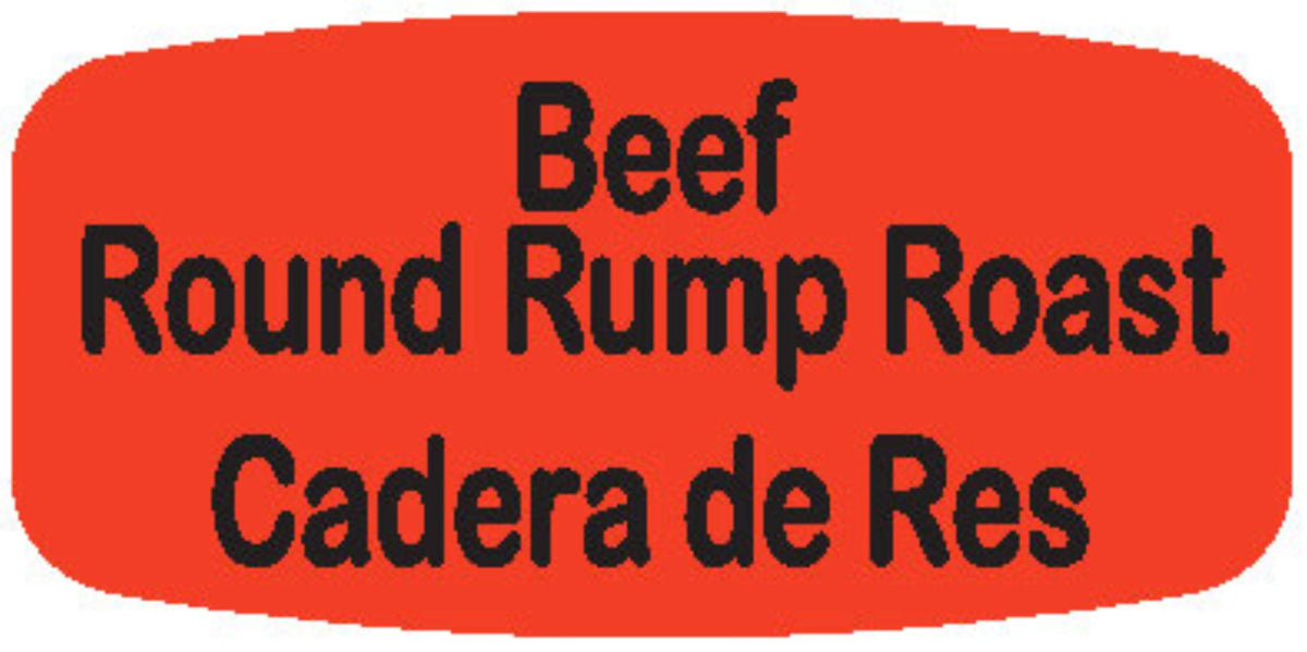 Beef Round Rump Roast / Cadera de Res DayGlo Label