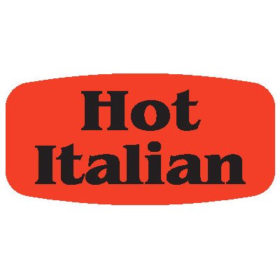 Hot Italian Ingredient DayGlo Label