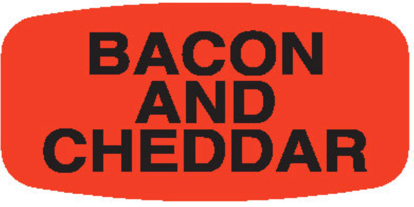 Bacon and Cheddar DayGlo Label - 10 MIN