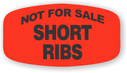 Short Ribs Not For Sale Labels, Short Ribs Stickers 1000/Roll