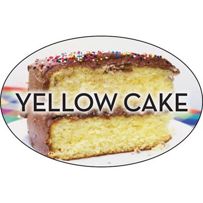 Yellow Cake Flavor Labels, Yellow Flavor Stickers