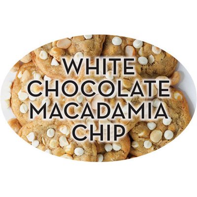 White Chocolate Macadamia Chip Flavor Label