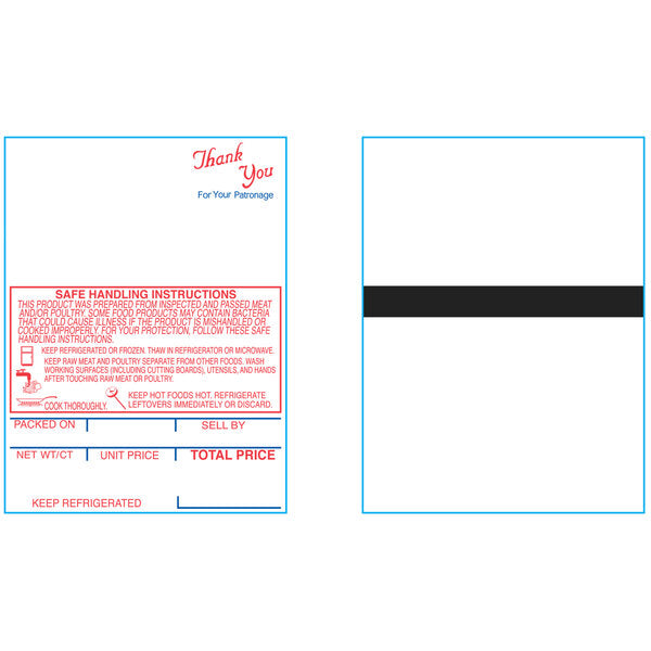 Hobart SP80 SP1500K Scale Labels with Safe Handling LST1664