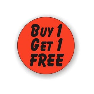 Buy One Get One Free 1.25" Circle Label