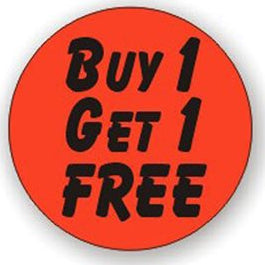 Buy One Get One Free 1.25" Circle Price Label