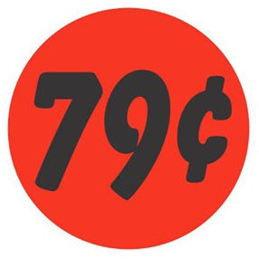 79¢ DayGlo 1.25" Circle Price Label