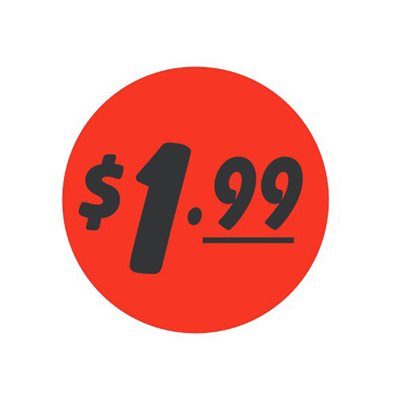 $1.99 1.25" Circle Price Label
