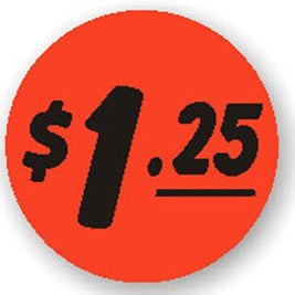 $1.25 DayGlo 1.25" Circle Price Label