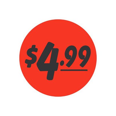 $4.99 Price 1.25" Circle Label