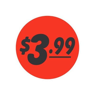 $3.99 Price Label
