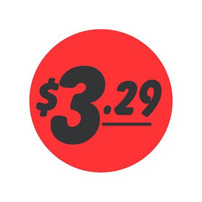 $3.29 Price Labels, $3.29 Price Stickers
