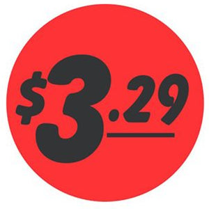 $3.29 Price 1.25" Bullseye Label