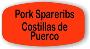 Pork Spareribs / Costillas de Puerco Label