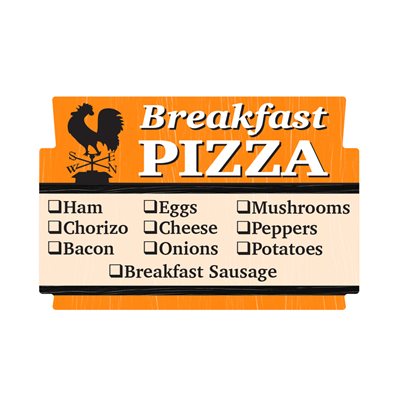Breakfast Pizza Label with Check Off Ingredients
